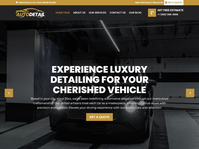 Auto Detailer website design demo