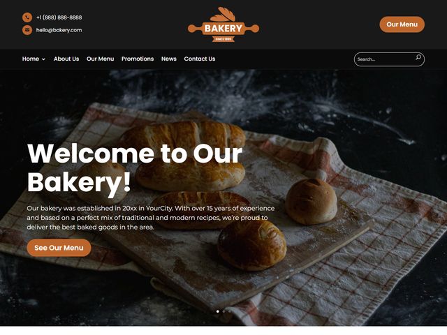 Bakery website design demo
