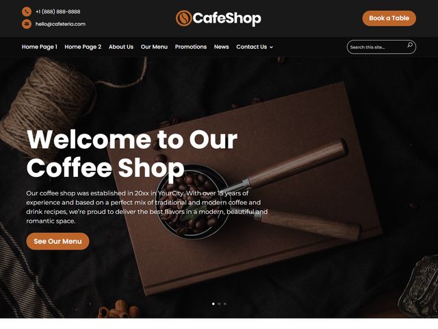 Coffee Shop website design demo
