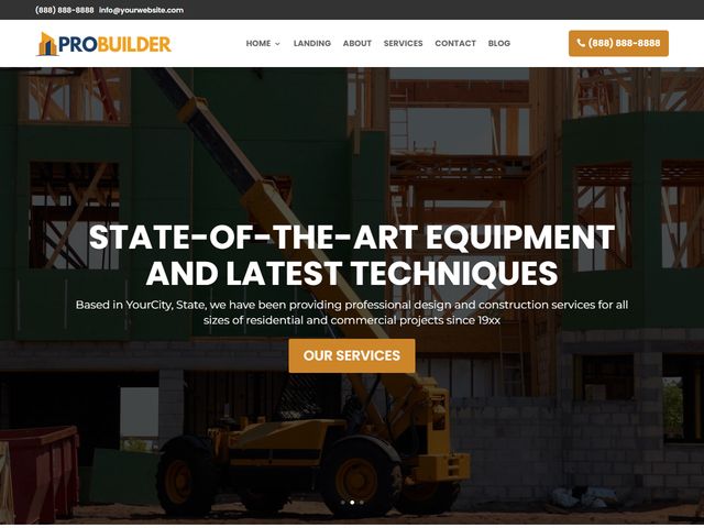 General Contractor website design demo