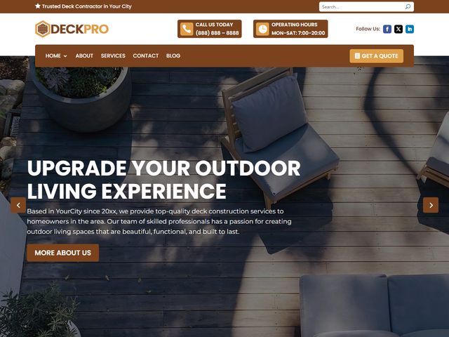 Deck Builder website design demo