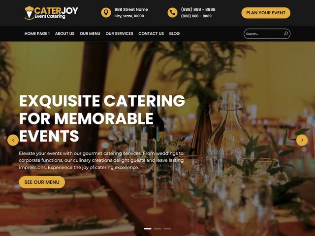 Event Caterer website design demo