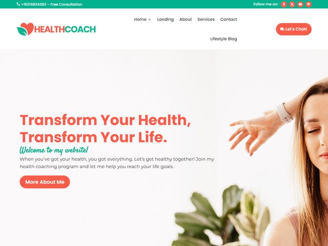 Health Coach website design demo