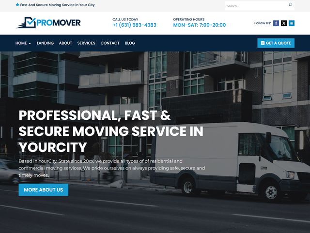 Moving Company website design demo