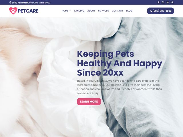 Pet Care website design demo