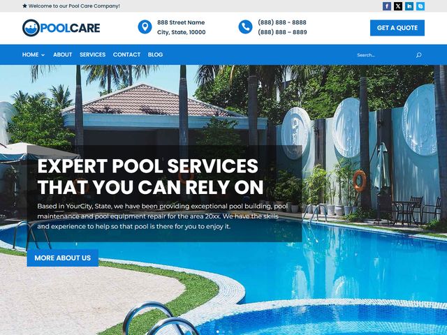 Pool Service website design demo