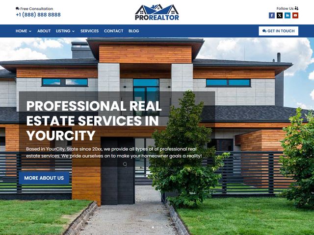 Real Estate Agent website design demo