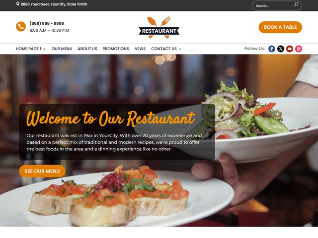 Restaurant website design demo