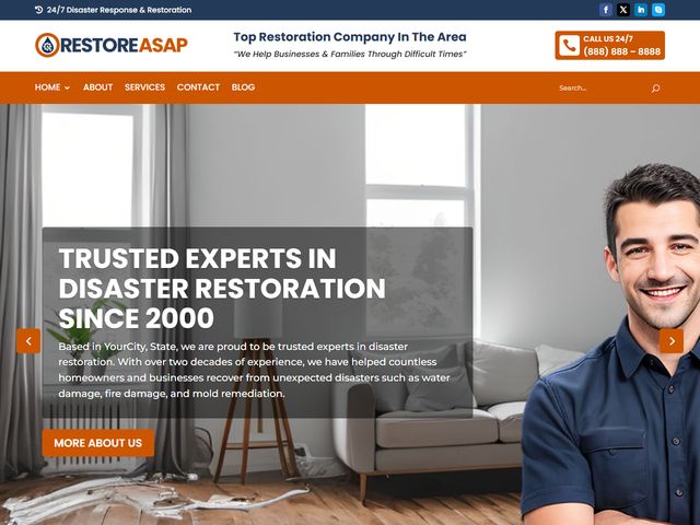 Disaster Restoration website design demo